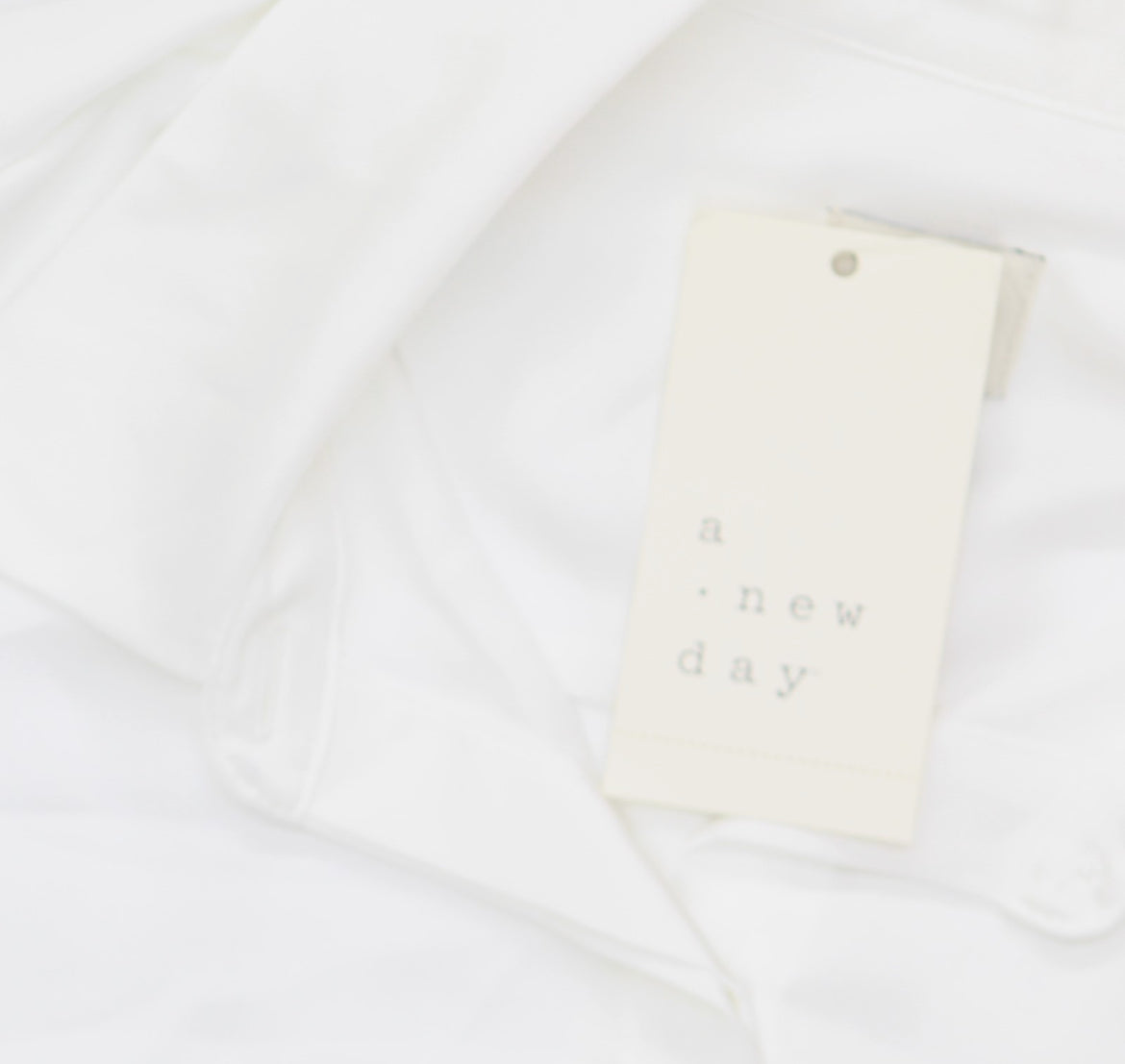 Camisa A New Day Mujer Calce Ajustado Manga Larga Satén Abotonada 89637319 Blanca - talla XS-