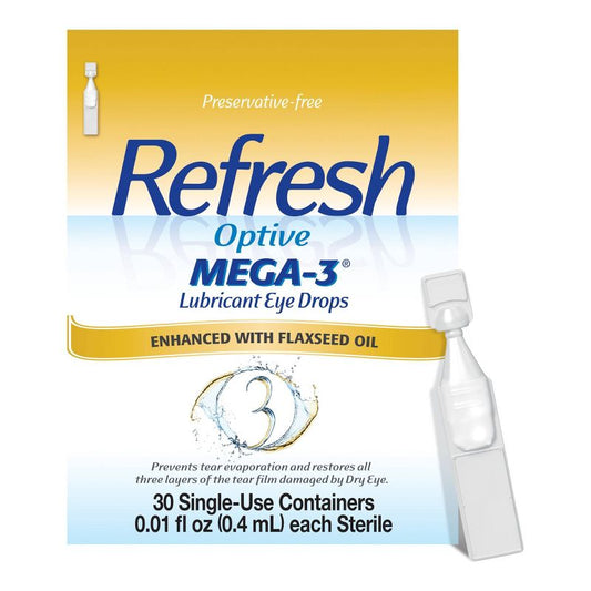 Refresh las gotas para los ojos sin conservantes Optive Mega-3 - 30ct