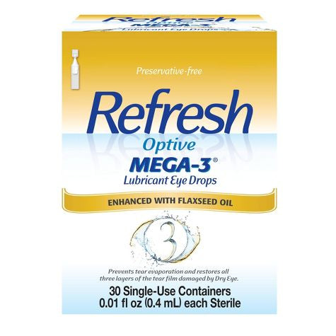 Refresh las gotas para los ojos sin conservantes Optive Mega-3 - 30ct