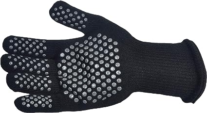 Nouvelle Legende Guantes calientes flexibles de aramida resistentes al calor extremo con puntos de silicona, paquete de 2