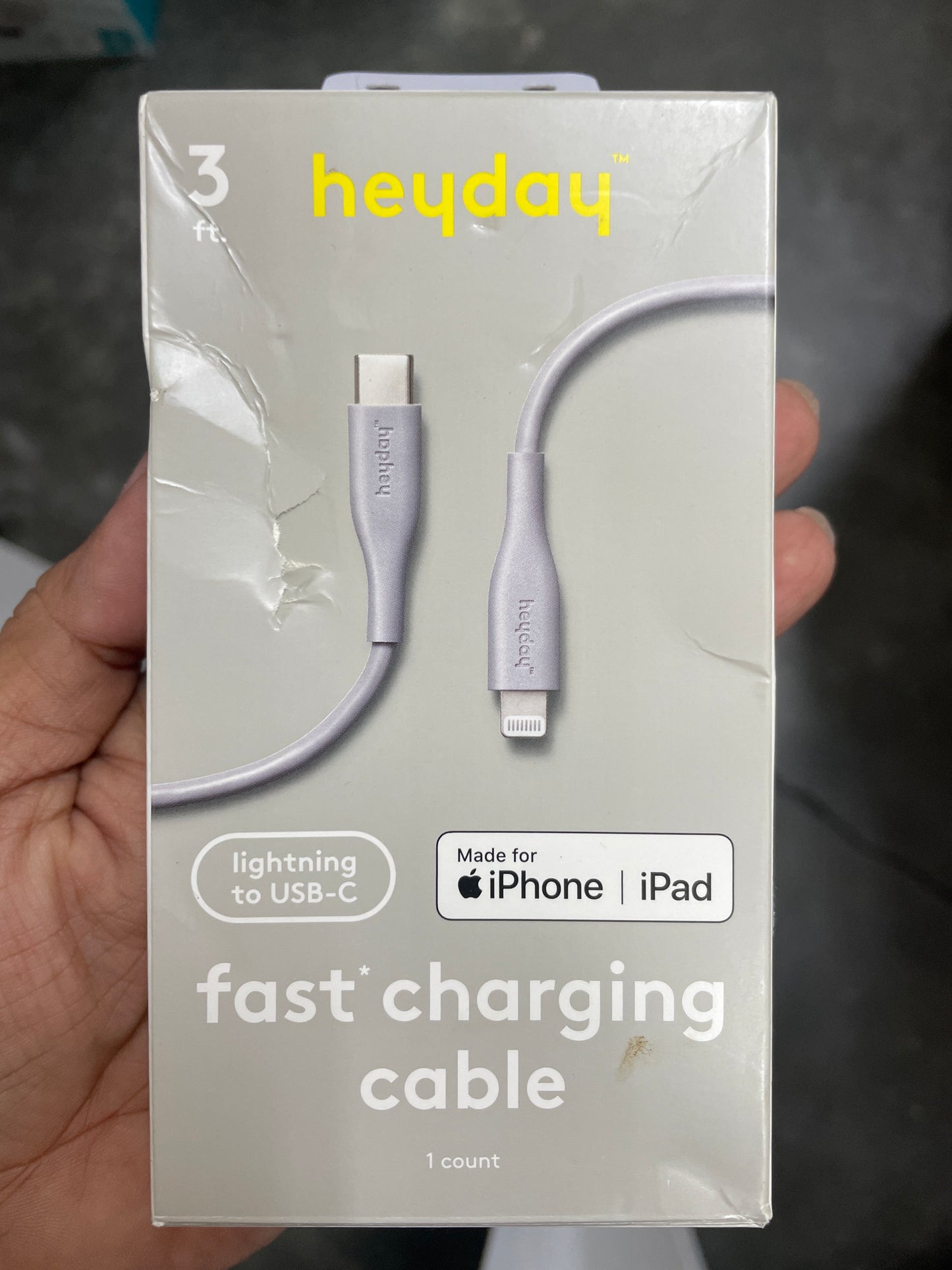 Cable redondo Lightning a USB-C - heyday™ 3 pies