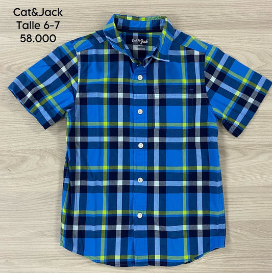 Camisa manga corta - cat & jack - talla L (12/14)