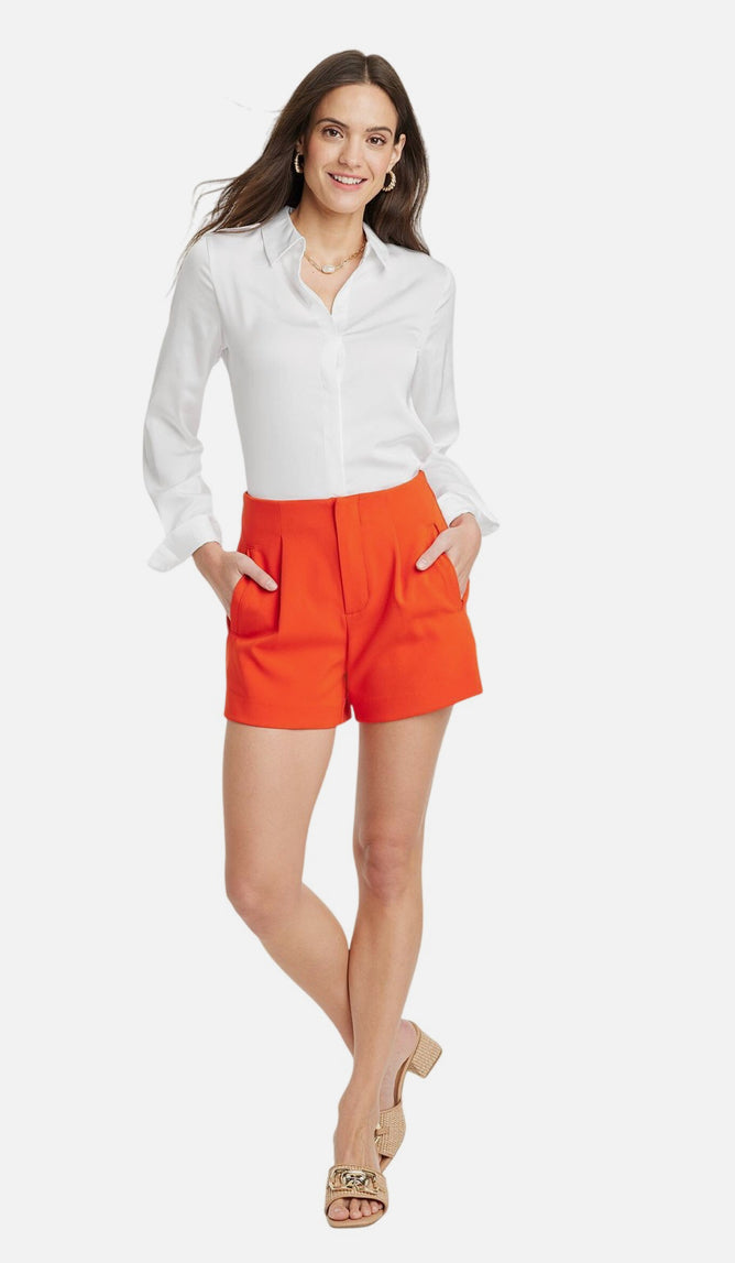 Camisa A New Day Mujer Calce Ajustado Manga Larga Satén Abotonada 89637319 Blanca - talla XS-