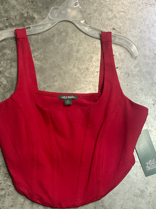 Camiseta sin mangas con corsé Wild Fable para mujer, con forro frontal elástico, color rojo - talla XS