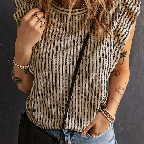 Blusa con vuelos en manga - talla L/XL