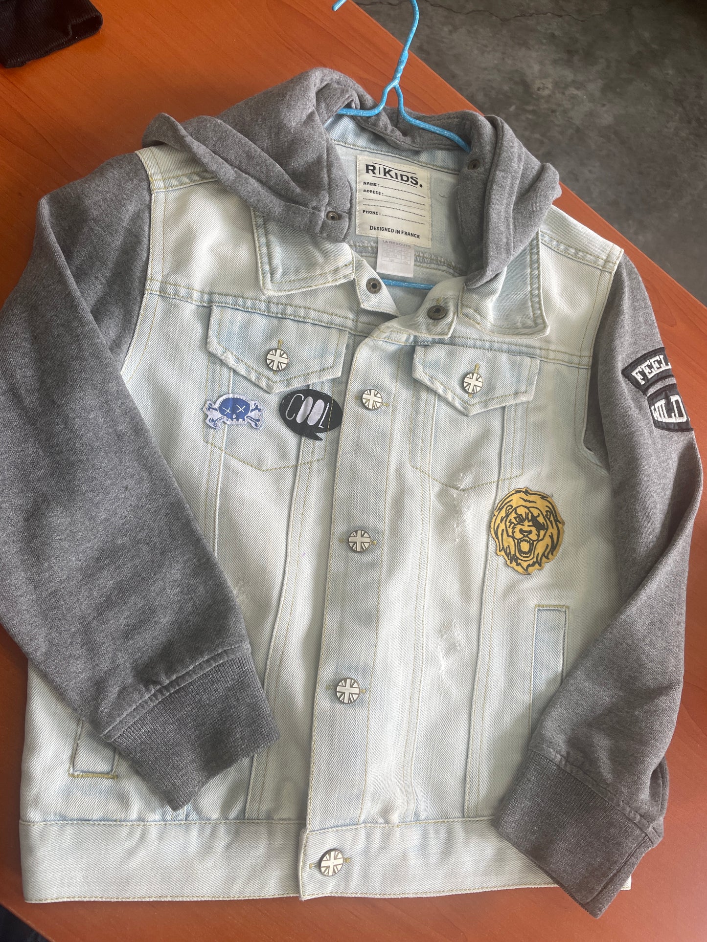 Chumpa de lona , mangas de sudadera - R Kids - talla 10