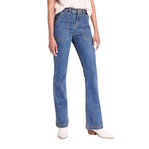Knox Rose - Jeans acampanados de talle alto para mujer- talla 14