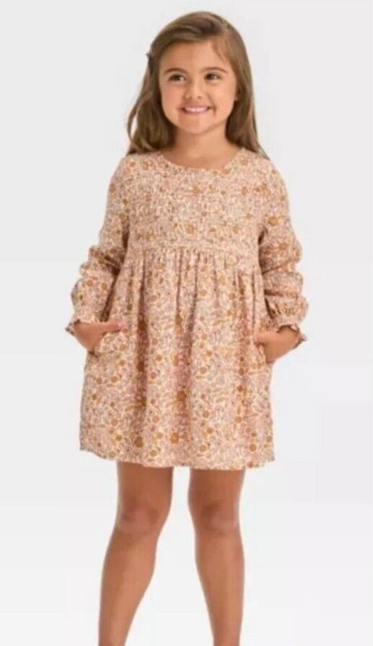 Vestido panalito - manga larga - cat & jack - talla 4T