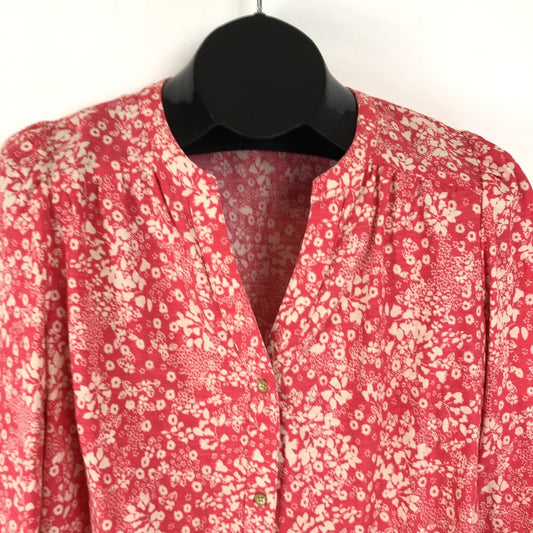 Blusa para mujer floral con botones pequeña tejida mezcla de algodón primavera boho - Knox Rose- talla XXL