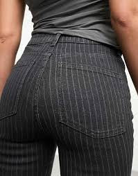 Jeans Skinny Fit coupe moulante - H&M- negro con rayas - talla US30