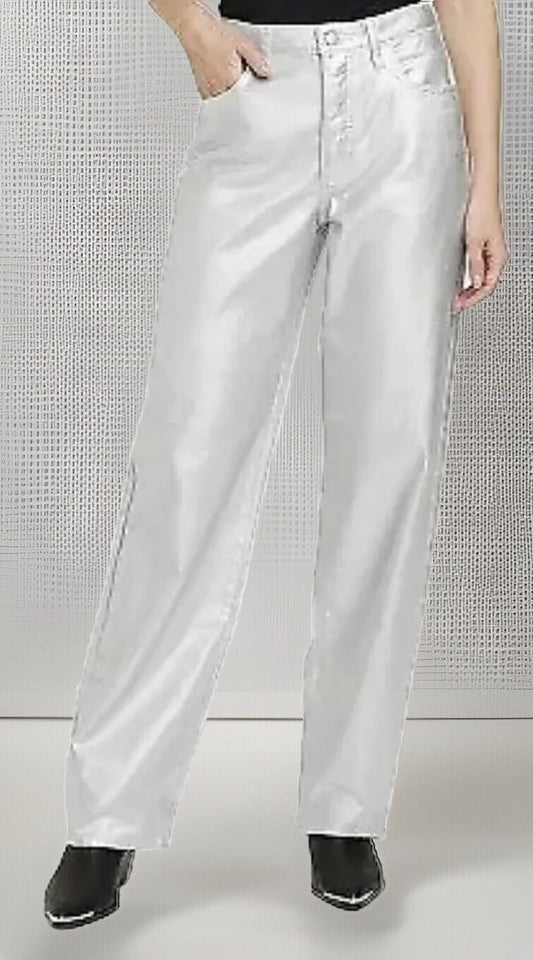 Pantalón plateado- universal Thread- 90’s baggy - talla 00/R