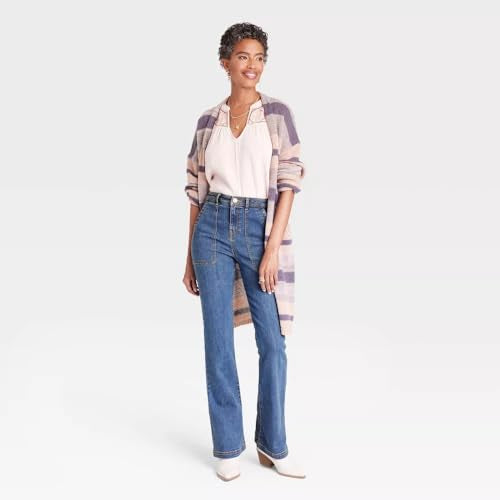 Knox Rose - Jeans acampanados de talle alto para mujer- talla 14