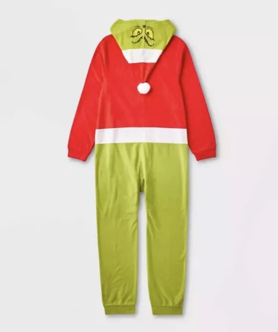 Dr. Seuss The Grinch Pijamas de una pieza Traje de unión Niño Niña Disfraz de Navidad Talla M (8)