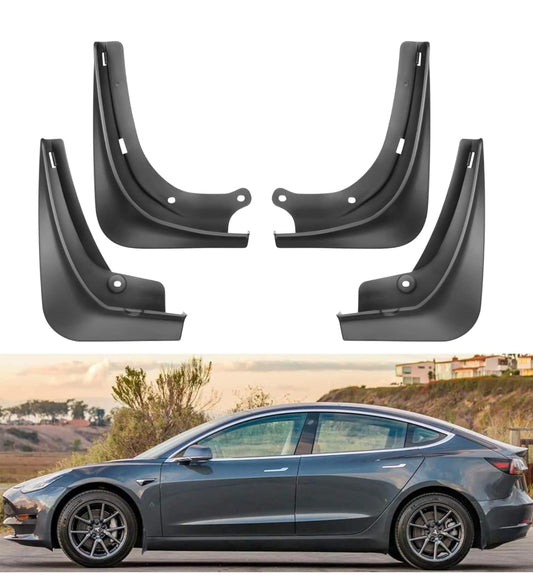 BASENOR Tesla Model 3 Guardabarros Guardabarros Protección contra sedimentos de vehículos de Invierno 2016-2023 (Juego de 4)