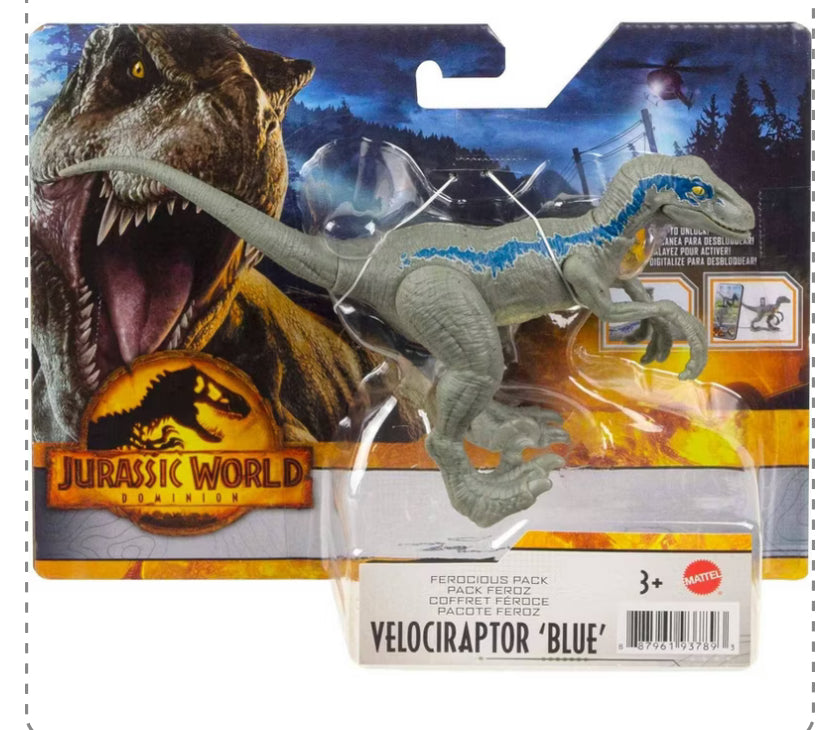 Jurassic World: Figura de dinosaurio 'azul' de Dominion Ferocious Pack Velociraptor