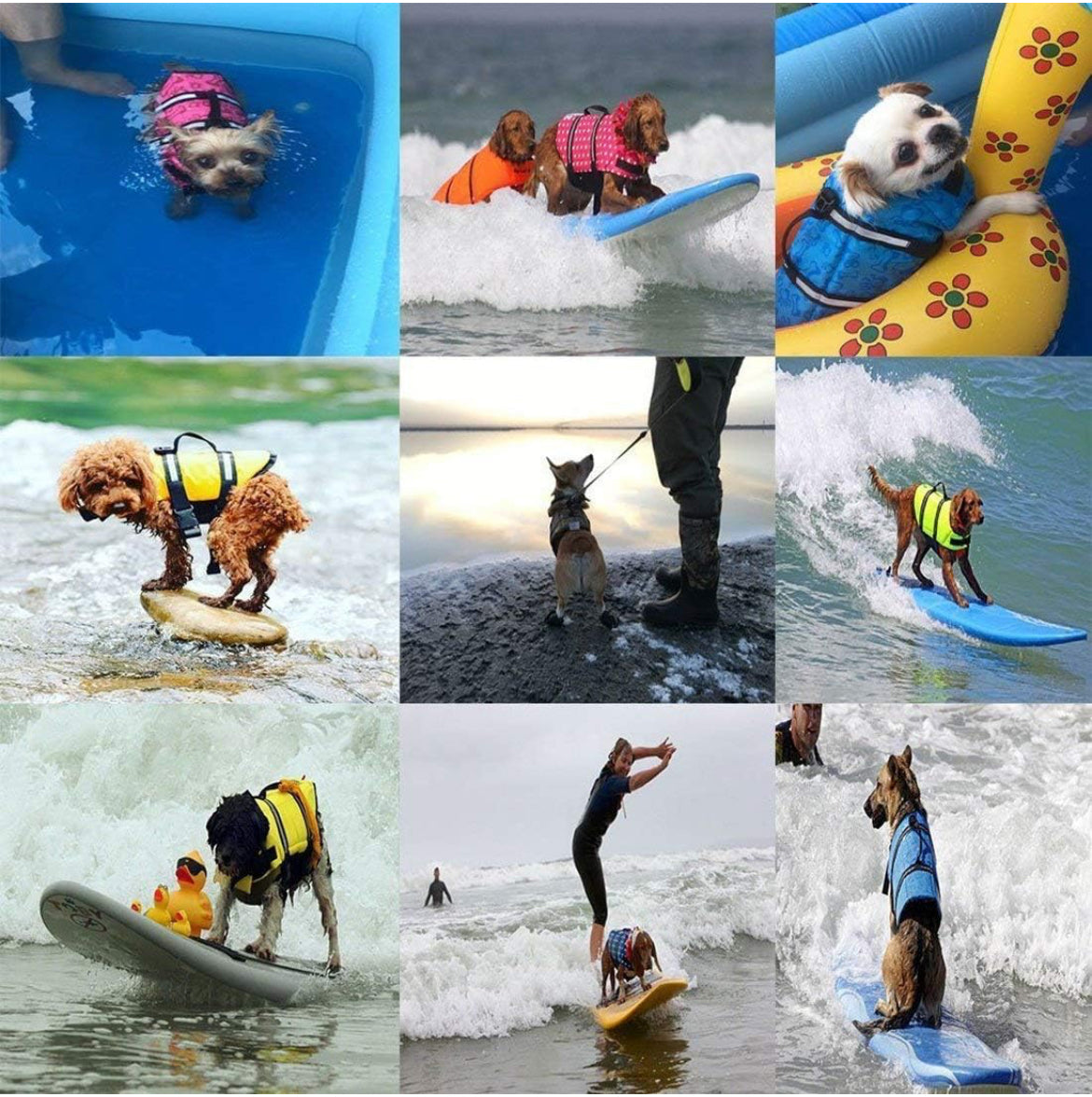 GabeFish Dog Life Jacket Vest Safety Clothes Collar Harness Saver Pet Swimming Preserver Reflective Strip Swimwear BlackCamo XS