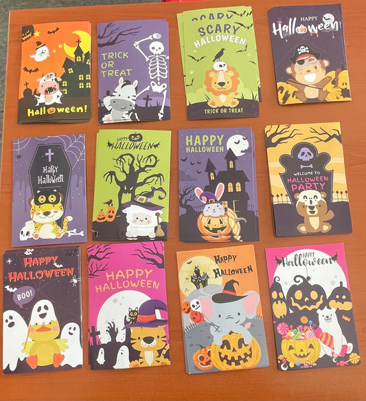 Set de invitacion de Halloween infantil- 48 pcs