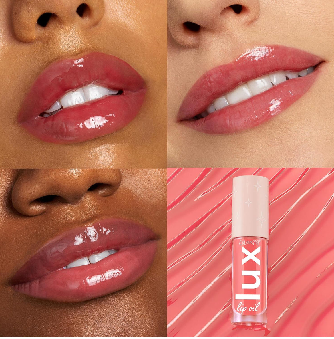 Colourpop Lux Lip Oil - Aceite labial hidratante y transparente formulado con extracto de manzanilla rico en antioxidantes y aceite de caléndula, aceite de labios rosa no graso y nutritivo, Bengala