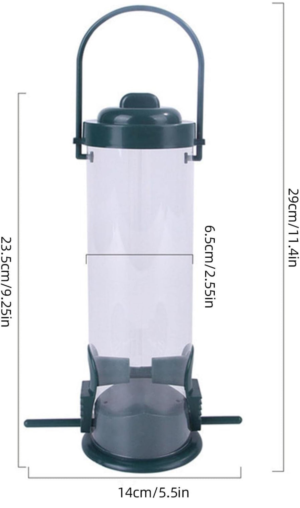 Comederos para pájaros para el exterior | Comedero de semillas de aves silvestres para mezclas de semillas - Comedero para pájaros exterior para mezclas de semillas mixtas, colgador dispensador de alimentos para pájaros con 2 puertos de alimentación (clar