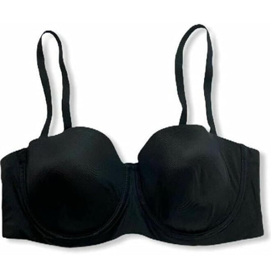 Auden Sujetador sin tirantes ligeramente forrado para mujer - (as1, Cup_Band, negro), Negro - talla 34D