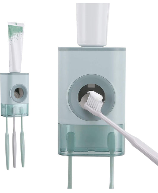 Soporte para cepillo de dientes para baño, montado en la pared, soporte eléctrico para cepillos de dientes, dispensador automático de pasta de dientes para niños