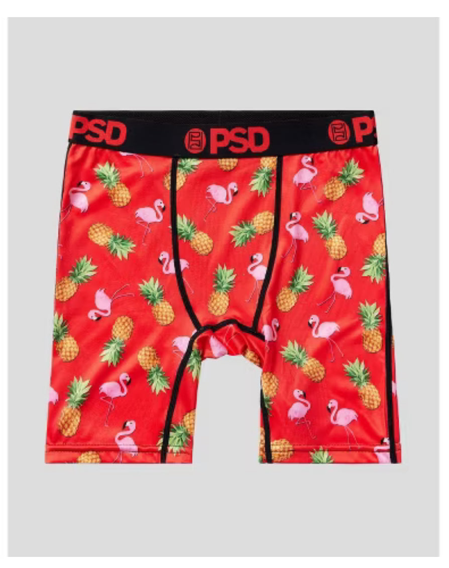 PSD Boys' 2pk Tropical Pineapple Boxer Briefs Rojo/Aqua Blue- Talla XL (26/28)