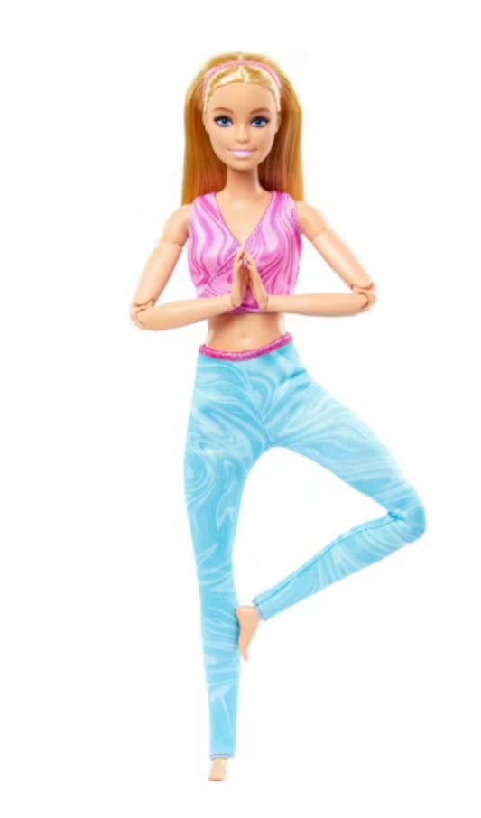 Muñeca de moda rubia Barbie hecha para mover con camiseta y pantalones deportivos extraíbles (exclusivo de Target)