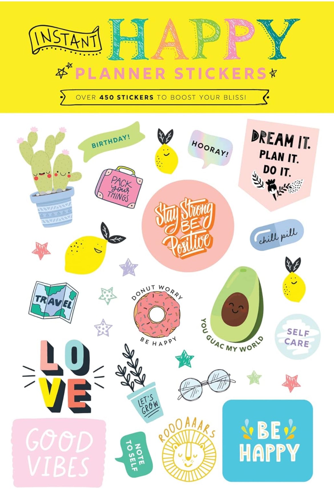 Stickers Instant Happy Planner: Conjunto de más de 450 pegatinas para aumentar tu felicidad (paquetes de variedades de diarios para mujeres) (Inspirar calendarios y regalos de felicidad instantánea)