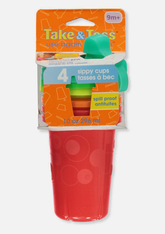 Paquete de 4 vasos  para sorber Take & Toss con pajilla