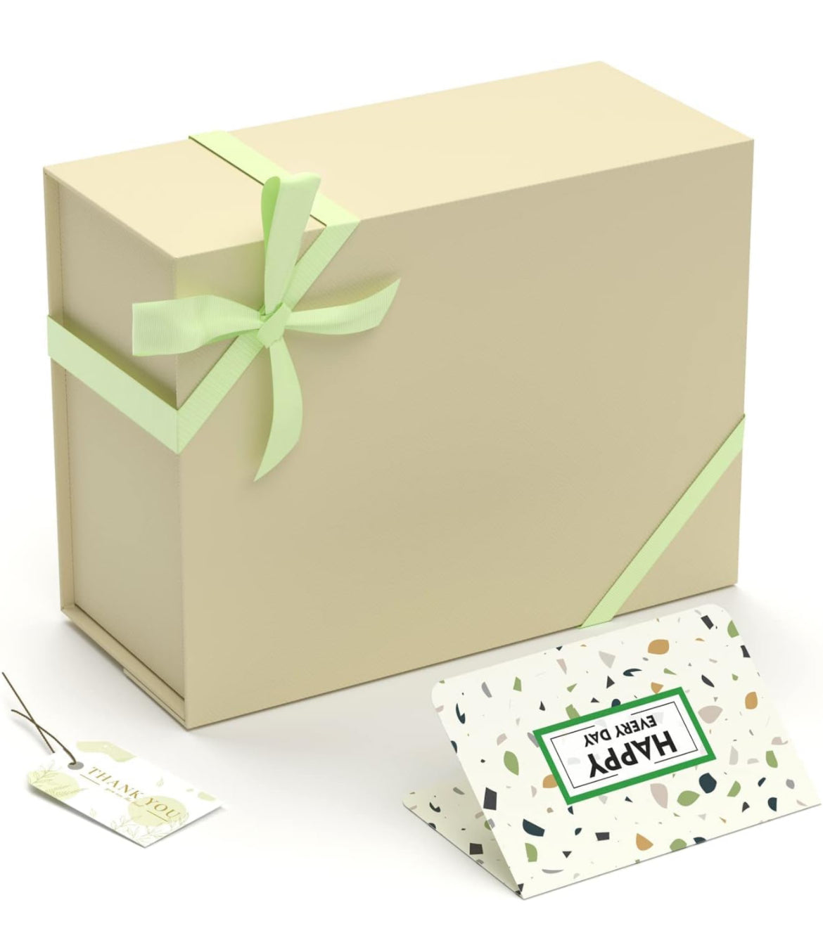 Certificación internacional, paquete de 10 cajas de regalo magnéticas grandes de 9.8 x 7.5 x 4.3 pulgadas, cajas de regalo de color caqui con tapas para regalos, caja de embalaje vacía de lujo con cinta para damas de honor/padrinos de boda, regalos de nov