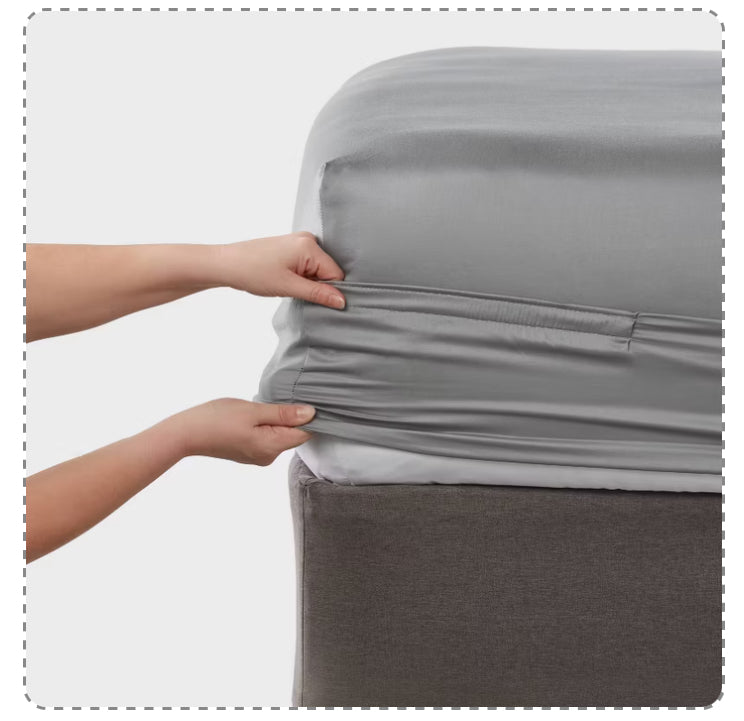 Sábana ajustable King 400 Thread Count Performance Classic Grey - Threshold™: Satén de algodón, bolsillo profundo, certificado OEKO-TEX