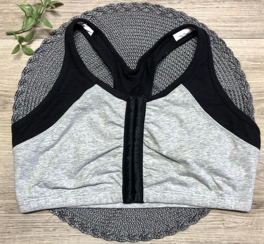 Fruit Of the Loom Sujetador Deportivo Cierre Delantero Elástico Suave Gris/Negro Talla 36