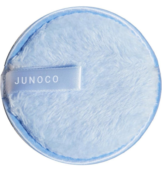 JUNO & Co. Almohadilla removedor de maquillaje reutilizable, almohadilla de limpieza facial lavable azul