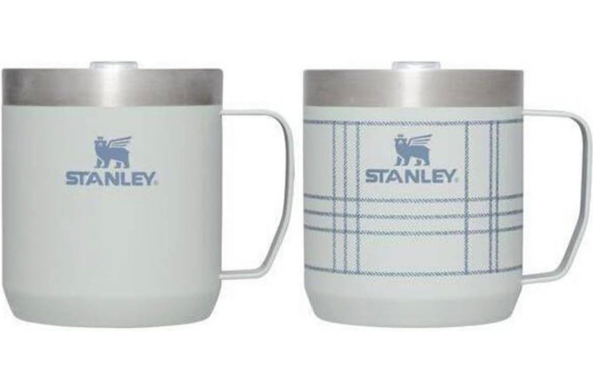 STANLEY Paquete de 2 tazas clásicas legendarias de acero inoxidable de 12 oz - Hearth & Hand™ con lámina de plata de magnolia