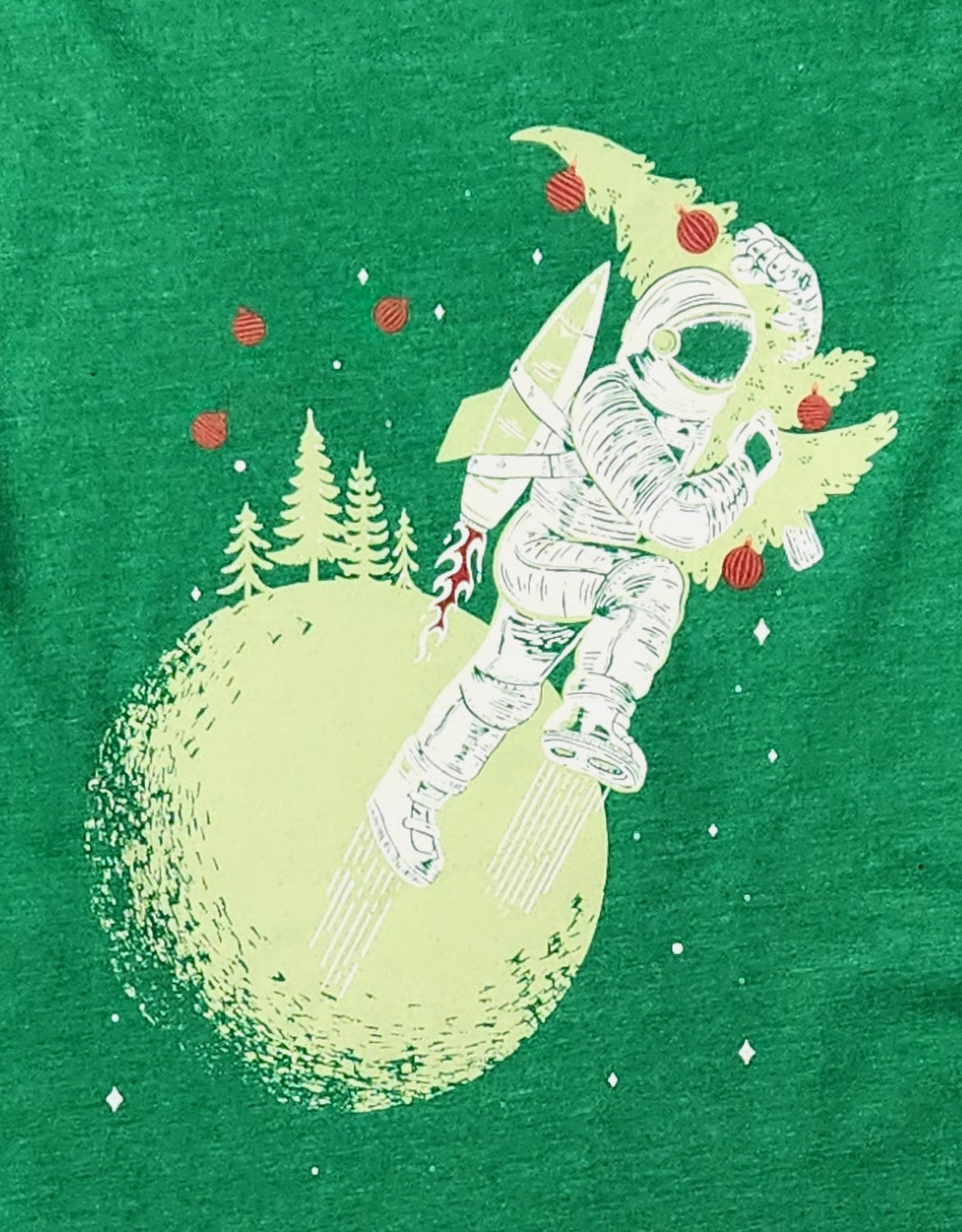 Camiseta verde de Navidad de astronauta de manga larga para niños-Cat & Jack - talla S (6/7)