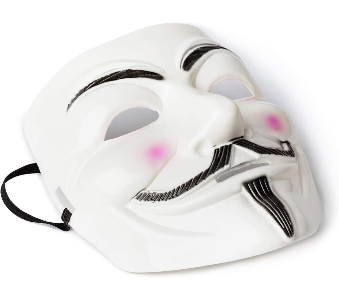 Máscara de V for Vendetta, máscara anónima de Guy Fawkes para halloween