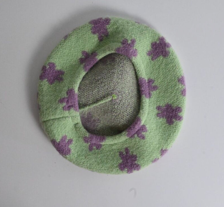 Boina de punto floral verde menta Wild Fable para mujer talla única