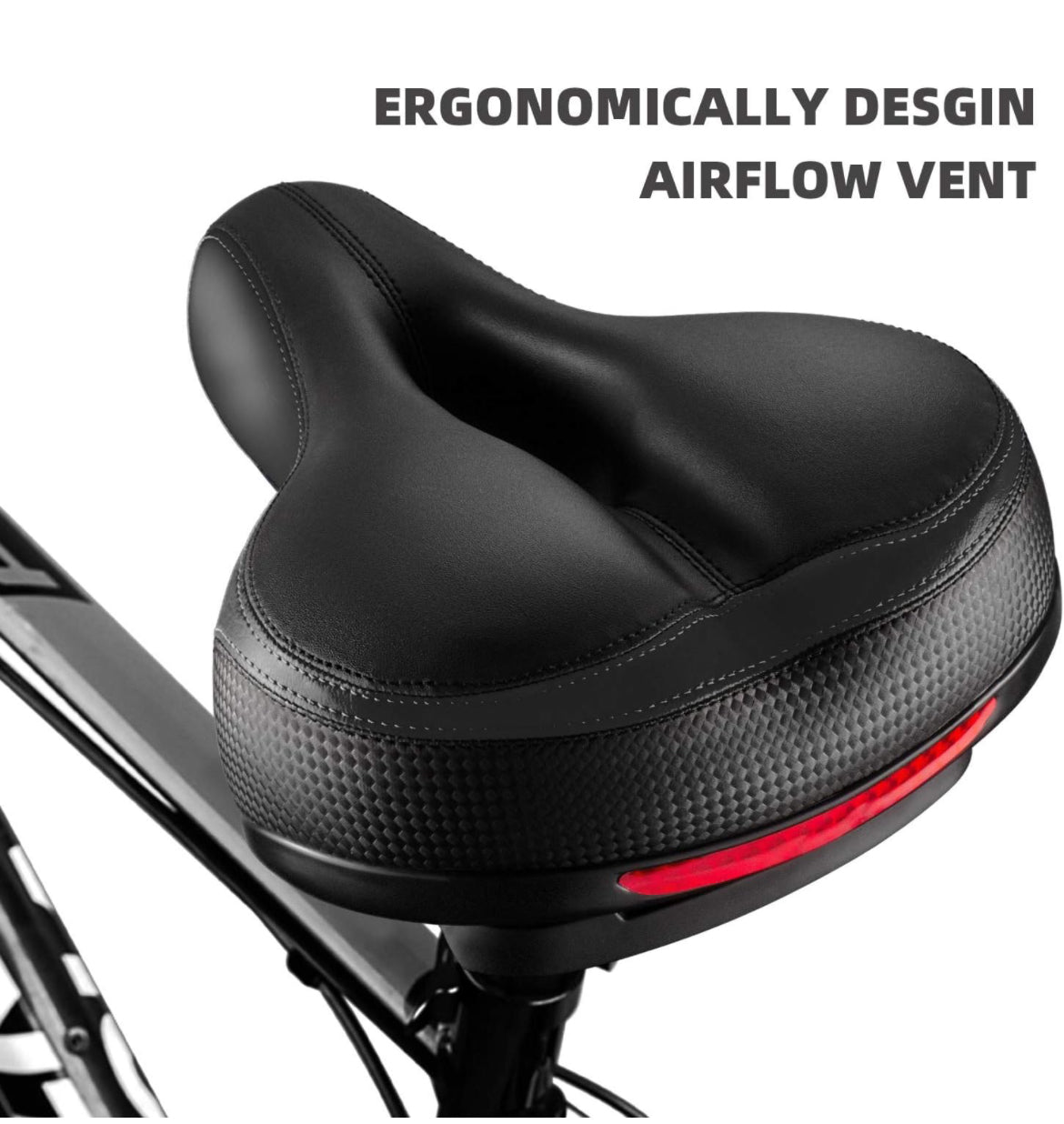 Asiento de bicicleta, asiento de bicicleta más cómodo, doble absorción de golpes, espuma viscoelástica, impermeable, silla de montar de bicicleta, reemplazo de asiento de bicicleta con cinta