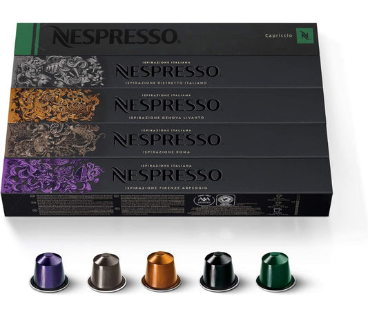 Nespresso - Cápsulas OriginalLine, paquete variado Ispirazione, café espresso de tueste medio y oscuro, 50 cápsulas de café, sirven para 1.35 onzas (solo OriginalLine)