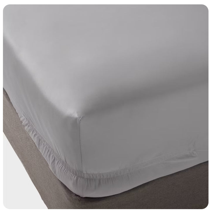 Sábana ajustable King 400 Thread Count Performance Classic Grey - Threshold™: Satén de algodón, bolsillo profundo, certificado OEKO-TEX