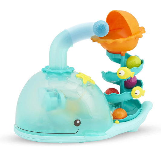 B. toys - B. play- Popper musical de ballena con luces - Desarrollo sensorial y motor fino - Juguete para bebé con 4 bolas - Bebés, niños pequeños, ballena amapola- 9 meses +