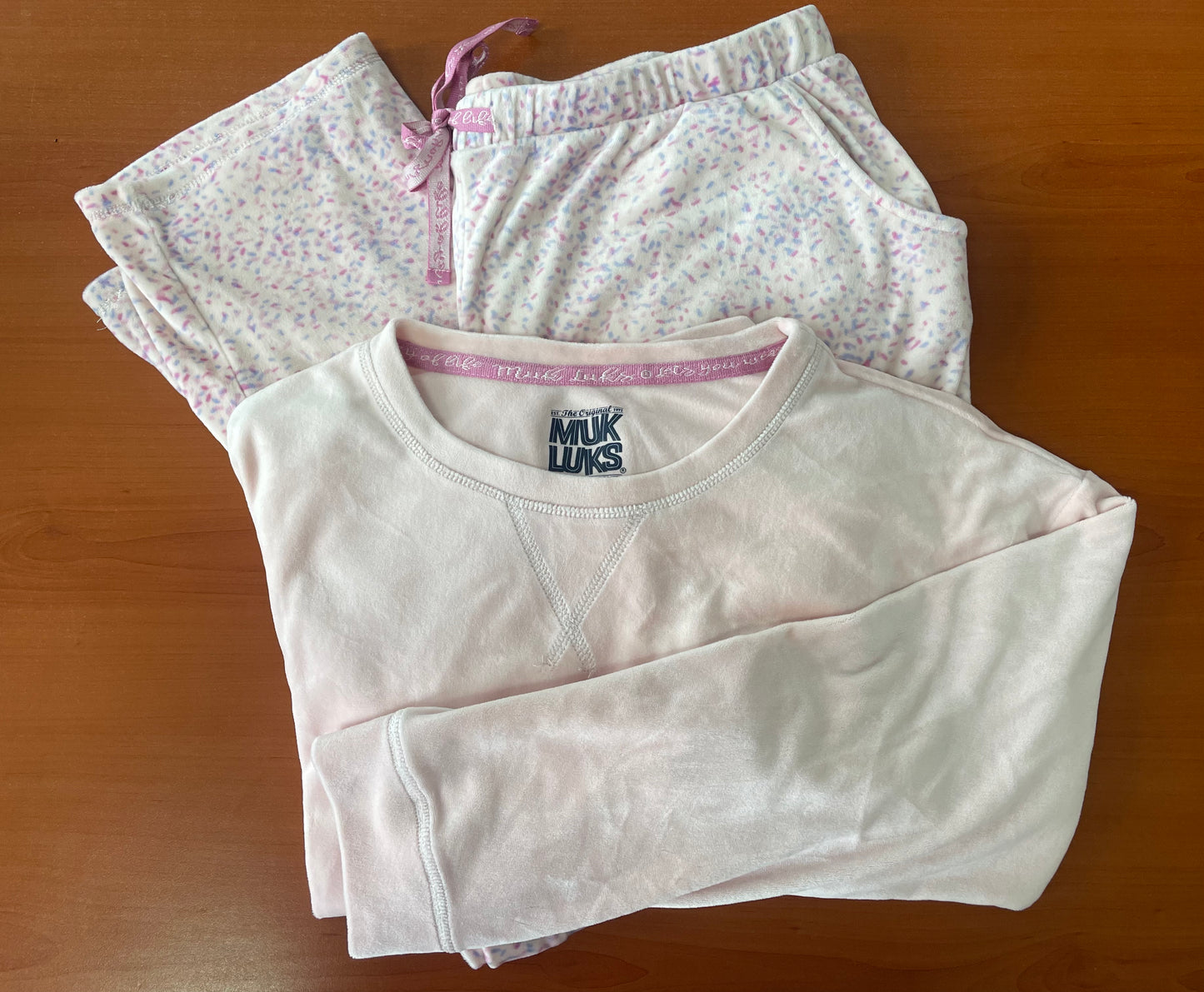 Muk Luks Top de Terciopelo , Set de Pijama de 2 Piezas talla XL