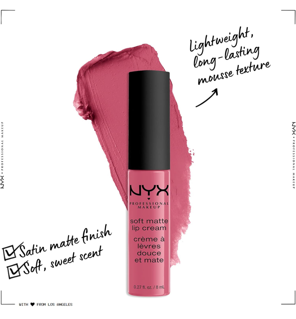 NYX PROFESSIONAL MAKEUP - Crema labial mate suave, lápiz labial en crema de alta pigmentación - color Milan