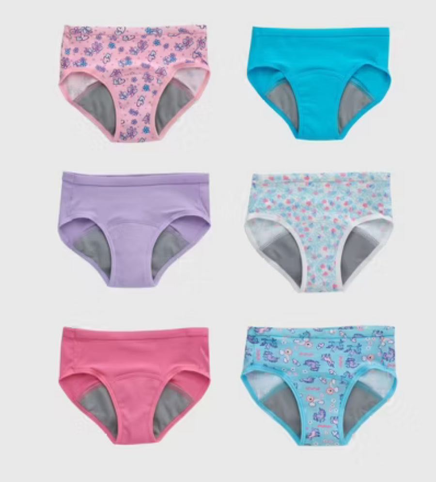 Paquete de 6 calzoncillos de entrenamiento para niñas pequeñas de Hanes - Los colores pueden variar- talla 4T/5T