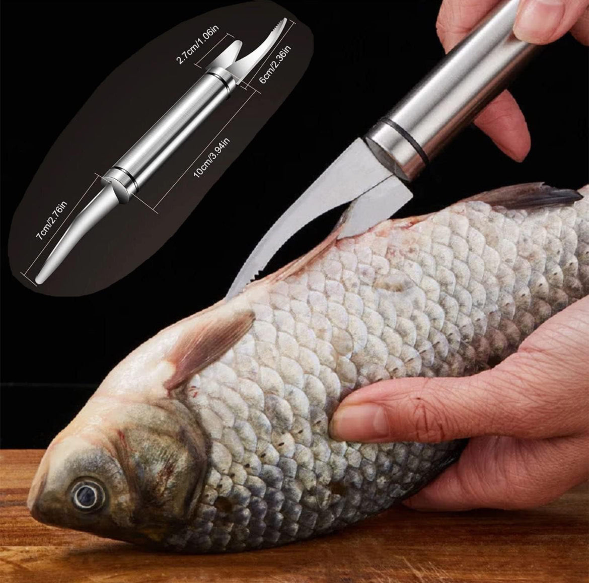 5 en 1 multifuncional línea de camarones cuchillo de fauces de pescado de acero inoxidable herramienta de deveiner de camarones multifuncional rápido pelador de camarones removedor de escamas de pescado cocina pescado y camarones limpiador de intestino