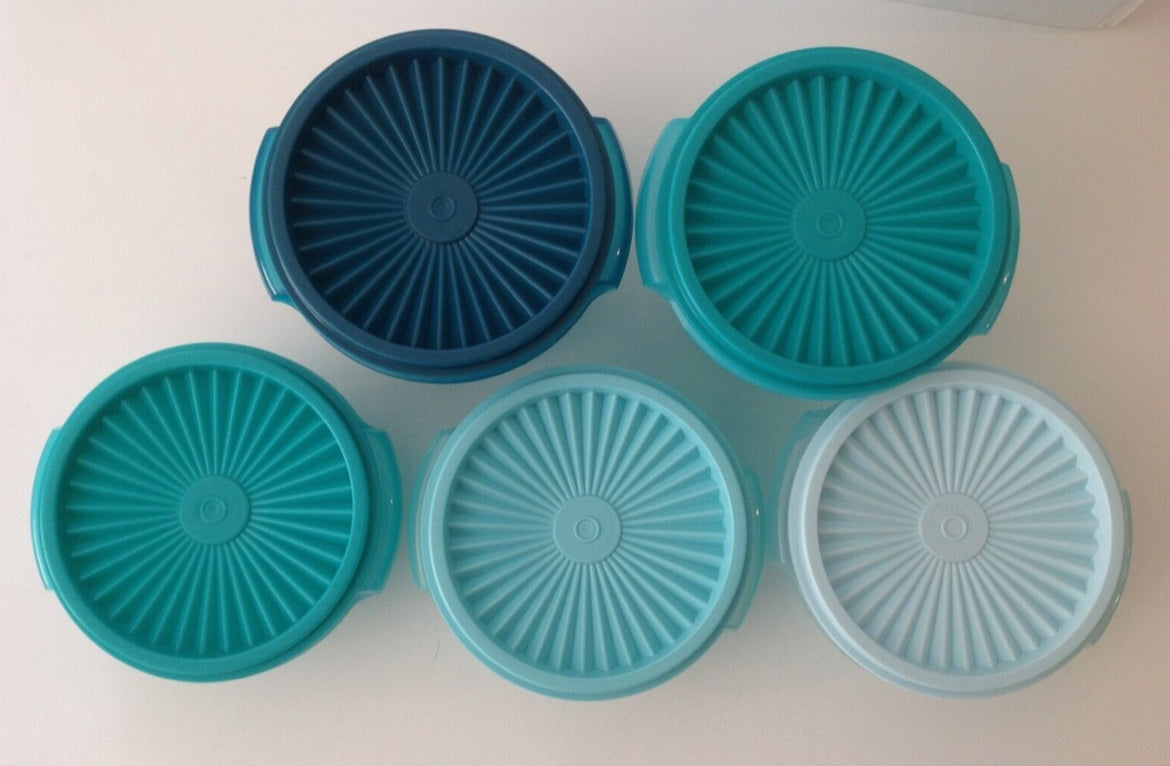 Tupperware Heritage 5 cuencos Contenedor de almacenamiento de alimentos de plástico Juego de 10 piezas Verde