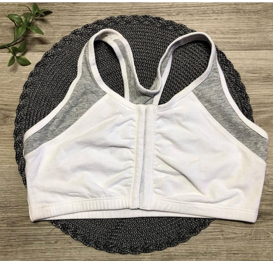 Fruit Of the Loom Sujetador Deportivo Cierre Delantero Elástico Suave Blanco/Gris Talla 36