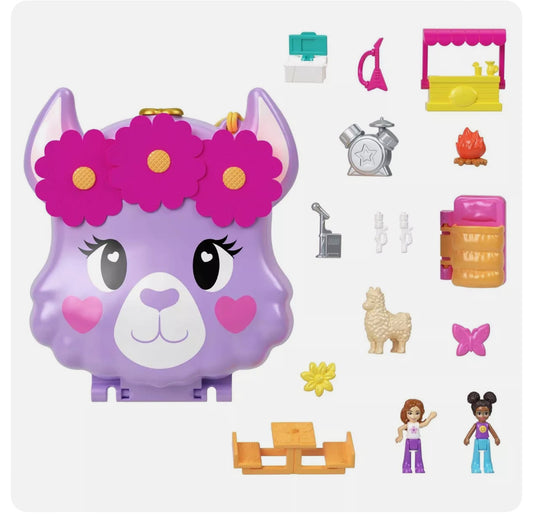 Llama Compacto Polly Pocket Camp Adventure Pop & Swap Nuevo de Mattel