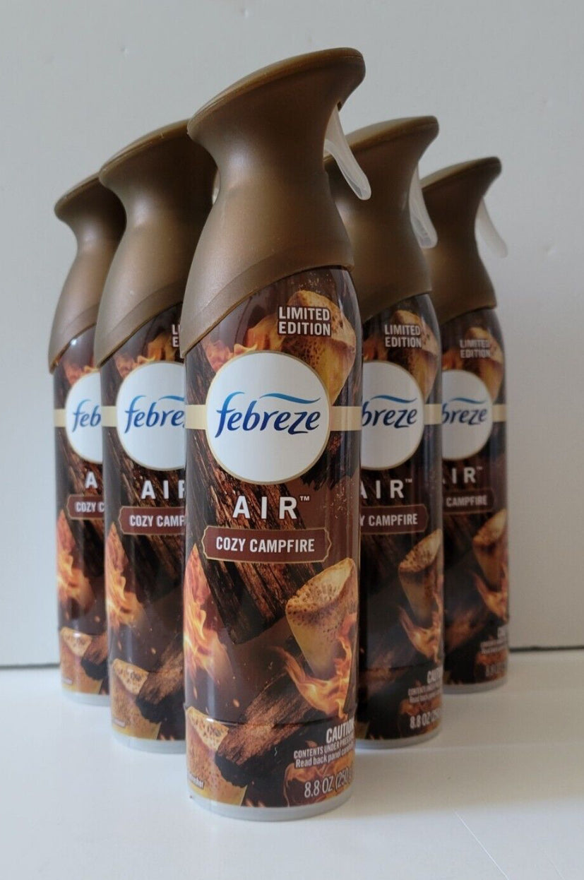 Refrescante de aire Febreze eliminador de olores en aerosol, acogedora fogata, 8,8 oz.