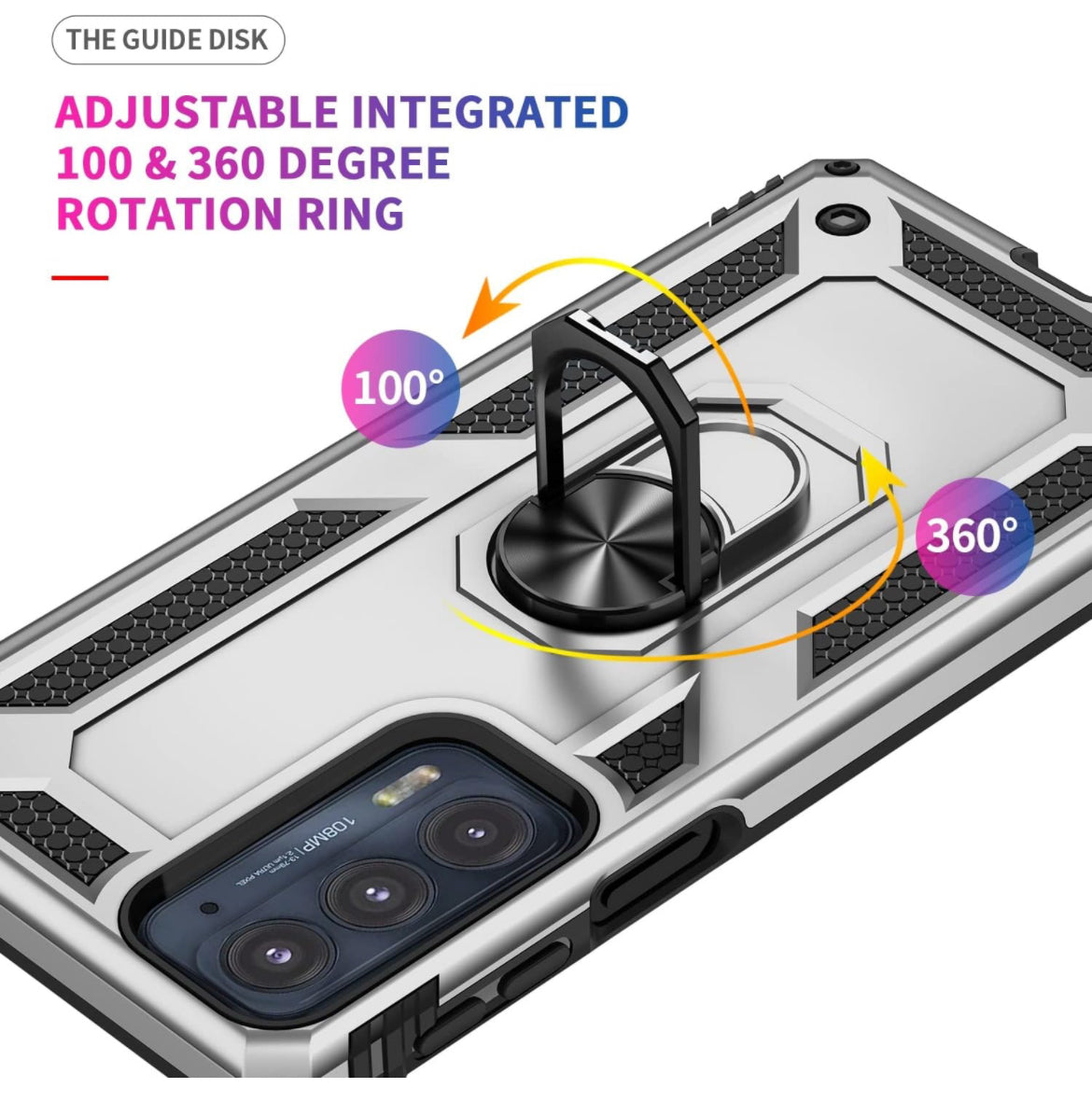 Case / estuche  del teléfono Compatible with Motorola Moto Borde 20 Case teléfono móvil con estuche de anillo magnético, protección a prueba de golpes de servicio pesado Compatible with Motorola Moto Borde 20 cu